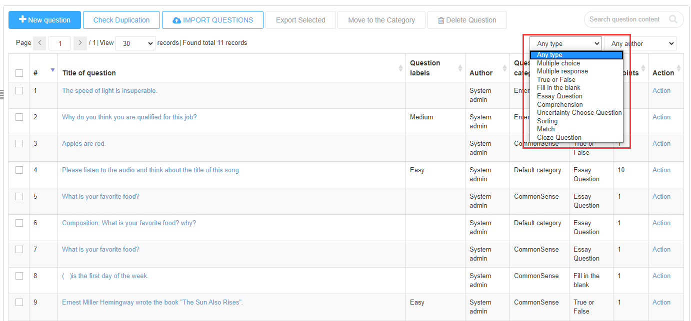 Test Question View How to view all multiple choice questions in the question bank ...