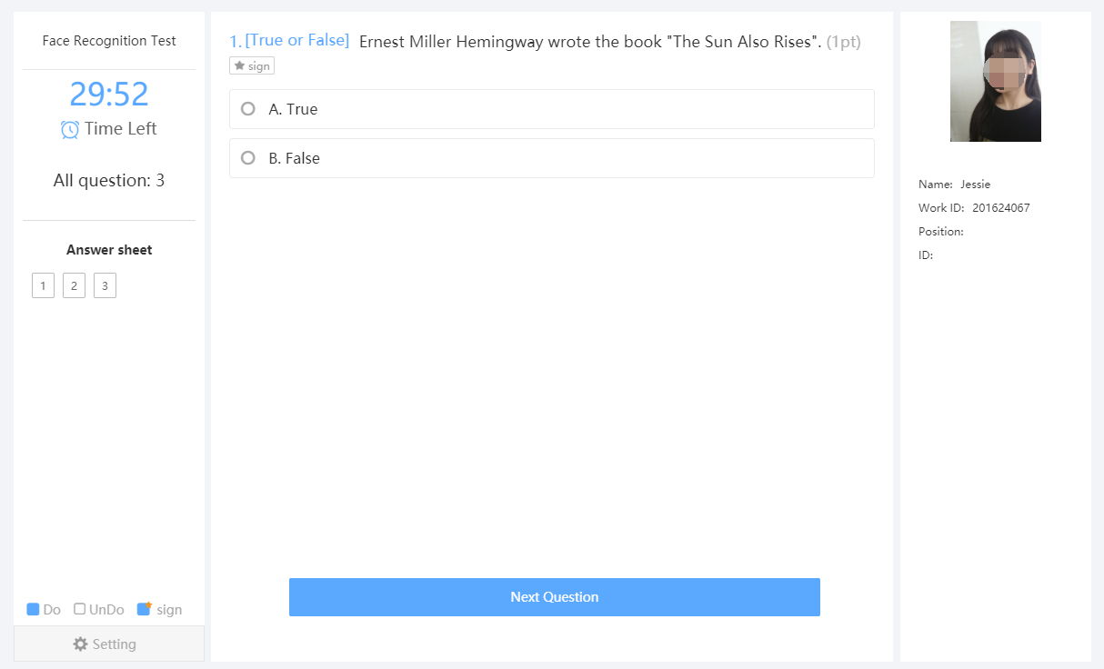 Face Recognition - Help Center - OnlineExamMaker