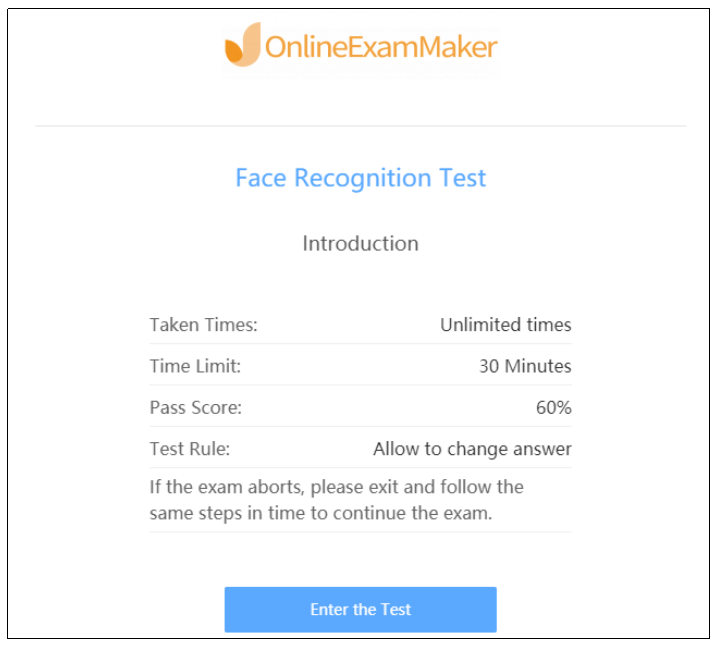 Face Recognition - Help Center - OnlineExamMaker